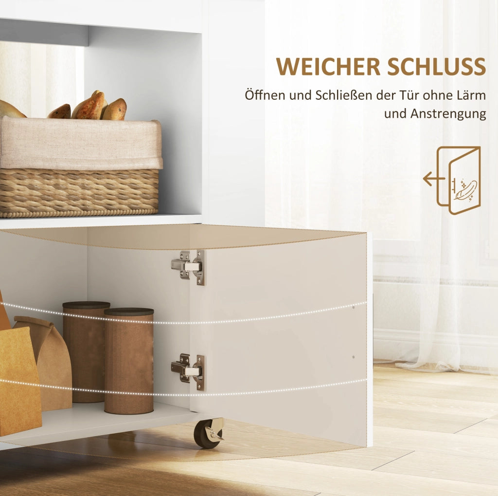 Carrello da cucina 83x40x83 cm rovere – vani, ruote e piano