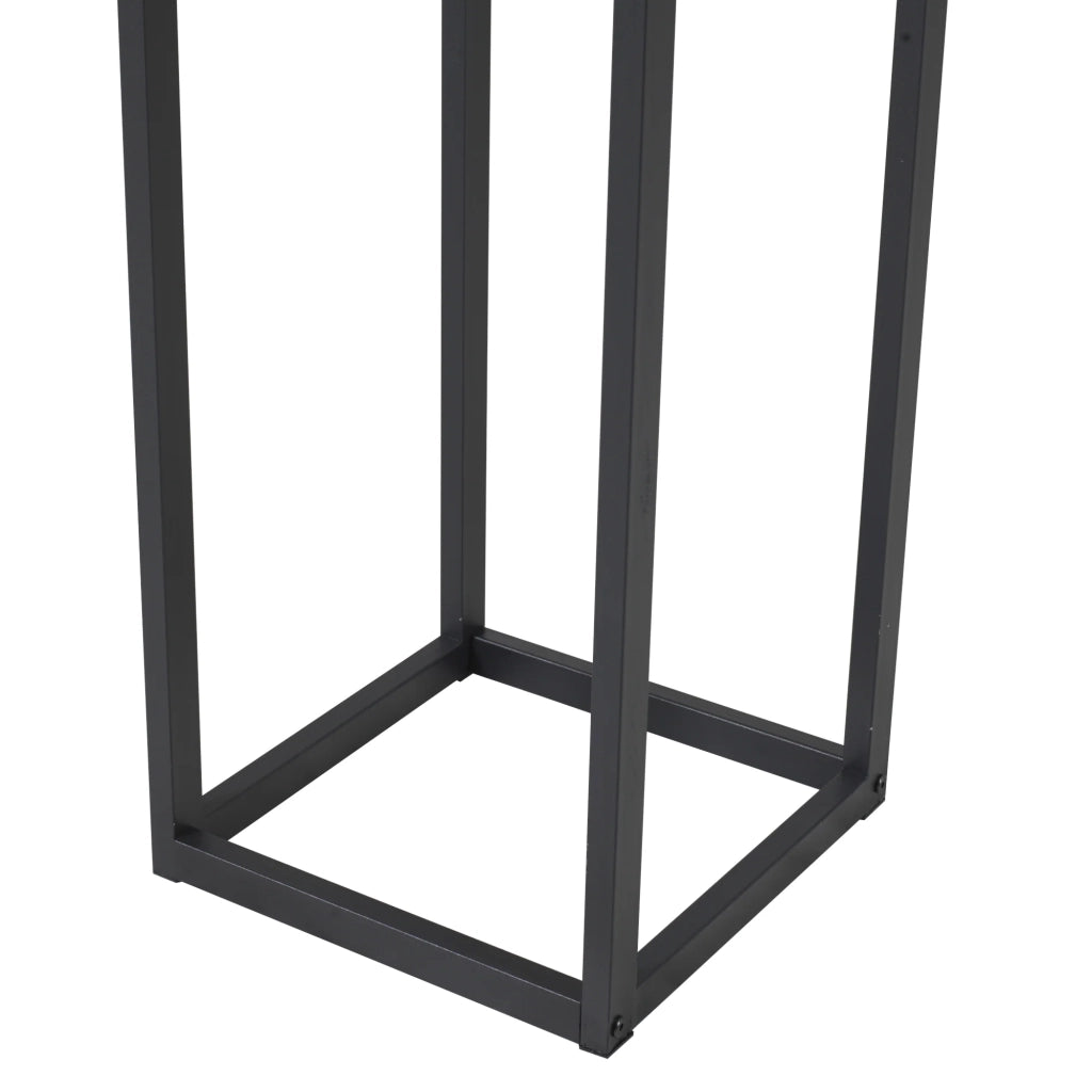 Portalegna per uso interno/esterno portalegna di design supporto per legna da ardere acciaio 35 x 35 x 120 cm nero 03_0006291