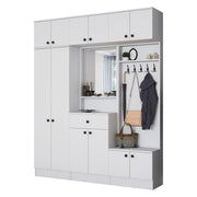 Torpenn, Mobile da Ingresso Specchio Incluso, 180x36x226h cm Bianco