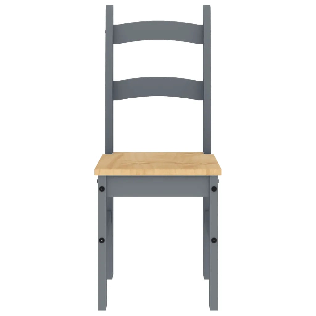 Sedie da Pranzo 2 pz Grigie 40x46x99 cm Legno Massello di Pino
