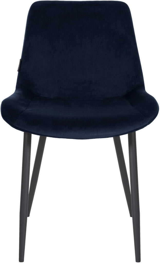 Sedia da pranzo Victoria Velvet Cover blu