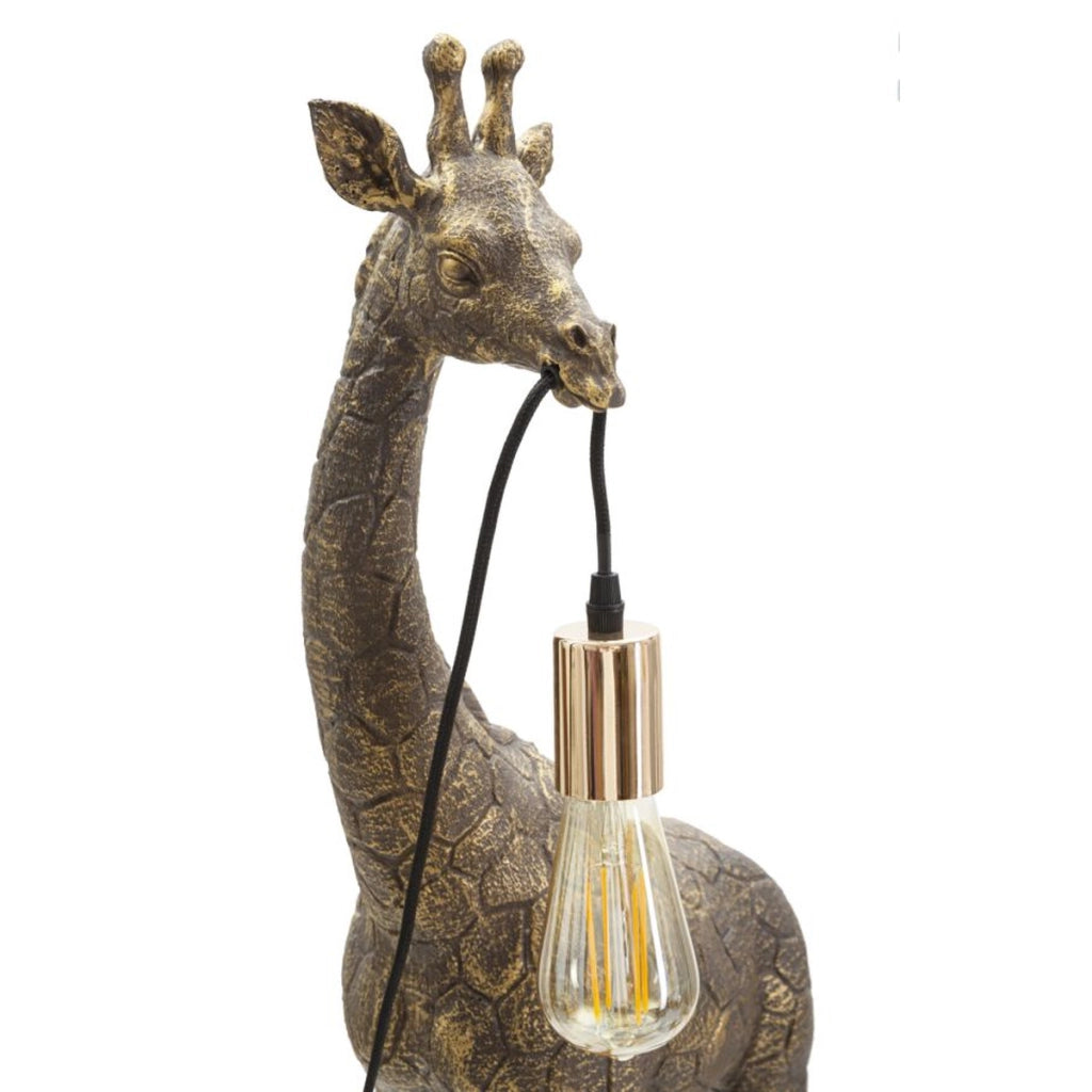 Lampada da Tavolo Giraffa, Oro, Poliresina, 40x22x80 cm