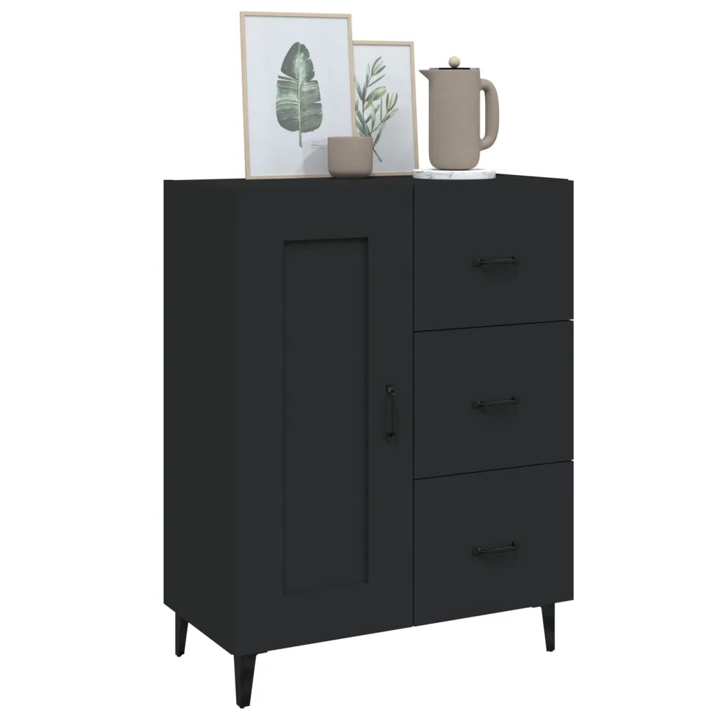 Credenza Nera 69,5x34x90 cm in Legno Multistrato 812232
