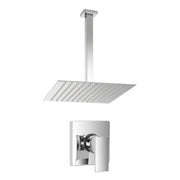 Set doccia in ottone cromo con rubinetto doccia a incasso quadrato braccio verticale e soffione