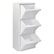 Mobile pattumiera 3 scomparti bianco cm 40x26x101h