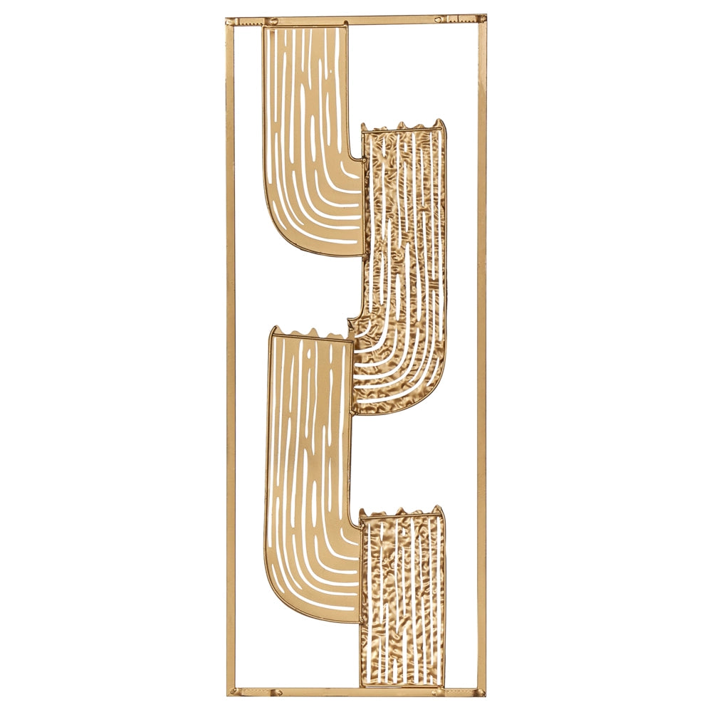 Decorazione murale moderna in ferro oro fatto a mano 75 x 29 cm accessorio stile industriale moderno