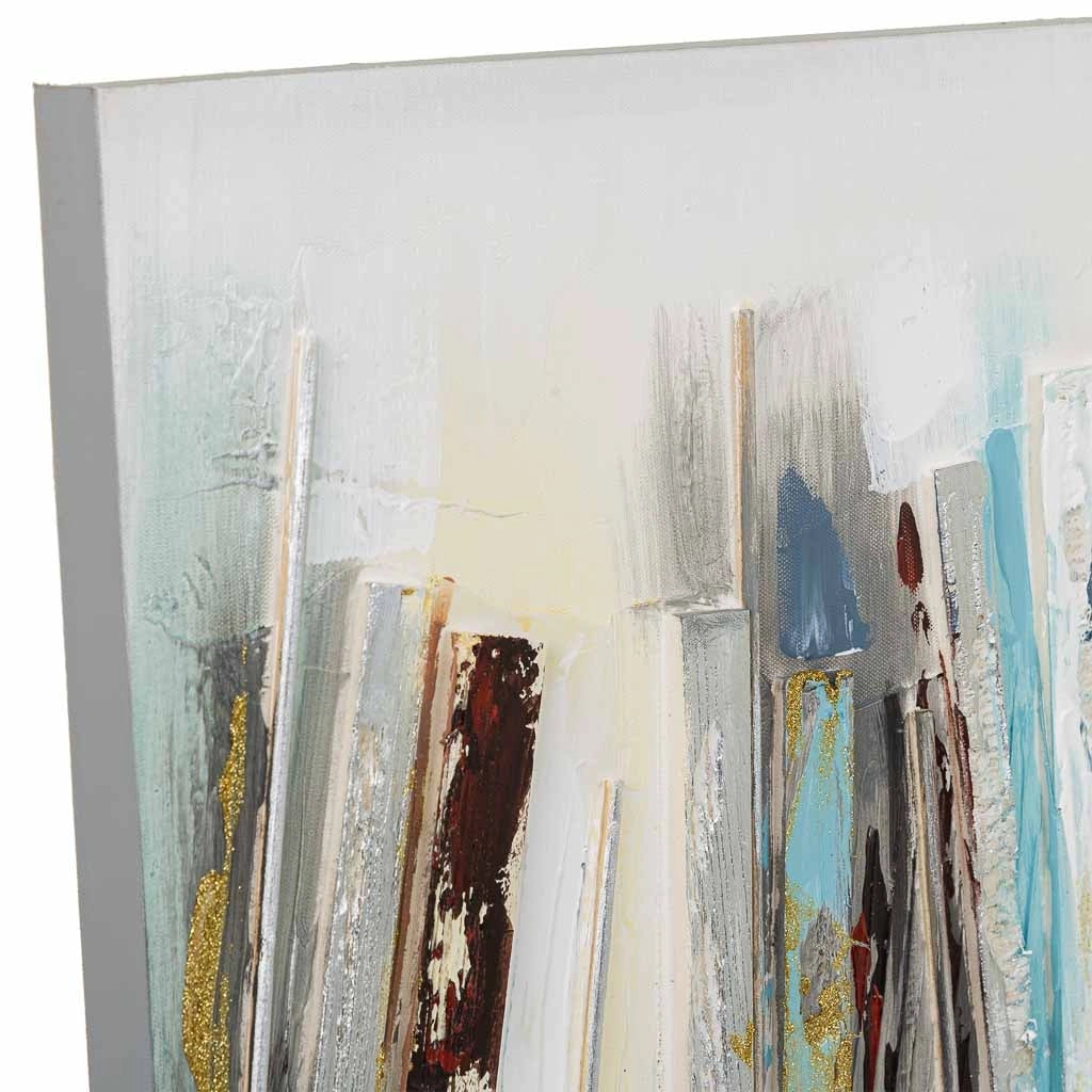 Quadro dipinto a mano con rilievo grigio 50x100x3h