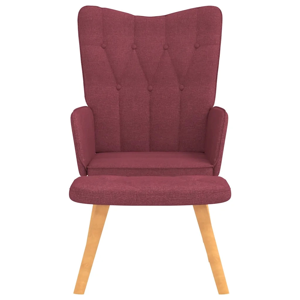 Poltrona Relax con Poggiapiedi Rosso Vino in Tessuto cod mxl 27284