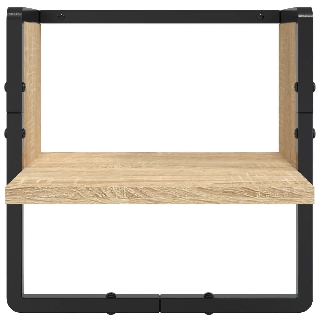 Set Mensole Parete con Aste 6pz Rovere Sonoma Legno Multistrato 836314