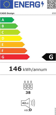 Wijnkelder per 38 flessine con due zone di temperatura e risparmio energetico