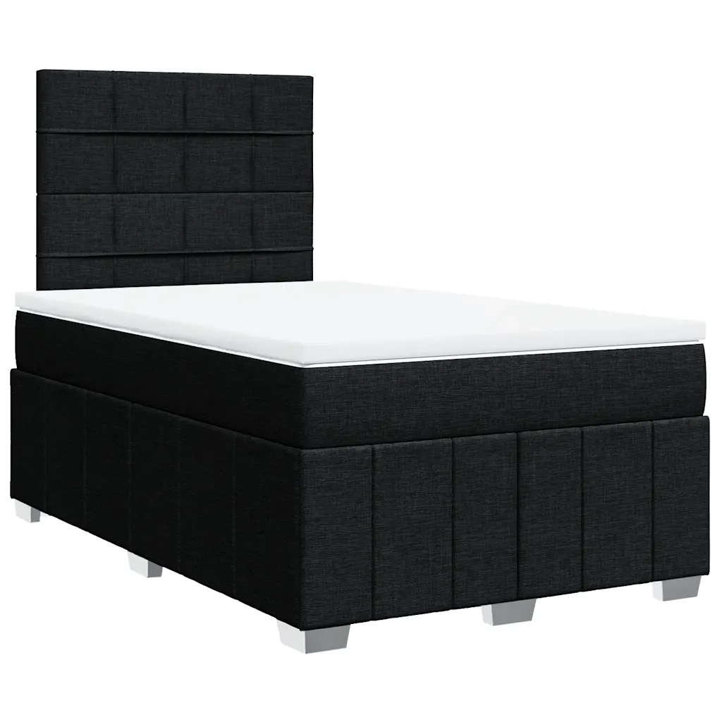 Giroletto a Molle con Materasso Nero 120x190 cm in Tessuto