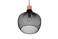 Lampada a Sospensione da Interno Attacco E27 in Metallo Nero Opaco