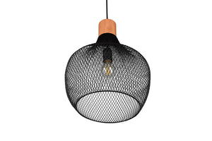 Lampada a Sospensione da Interno Attacco E27 in Metallo Nero Opaco