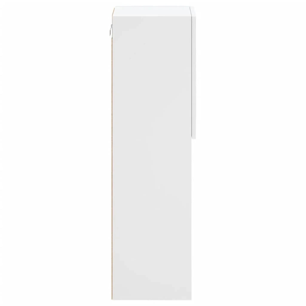 Mobile TV multimediale mensola TV credenza mobile TV per sala da pranzo soggiorno camera da letto con luci LED 30,5 x 30 x 102 cm bianco 02_0026584