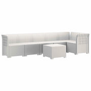 Divano da Giardino 6 Posti Aspetto Rattan PP Bianco 3444104