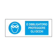Cartello in alluminio Obbligatorio proteggere gli occhi