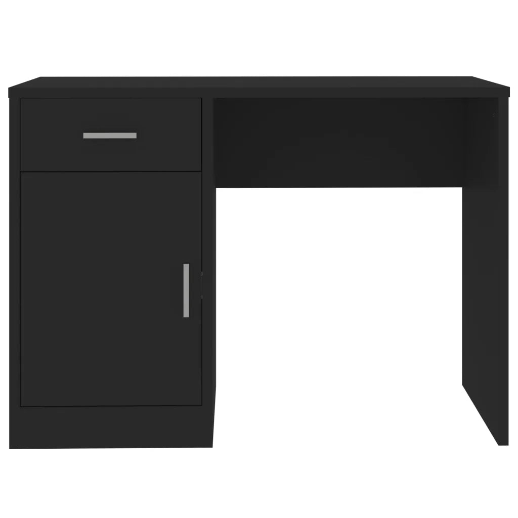 Scrivania | Tavolo da Ufficio Cassetto Nero 100x40x73cm Legno Multistrato