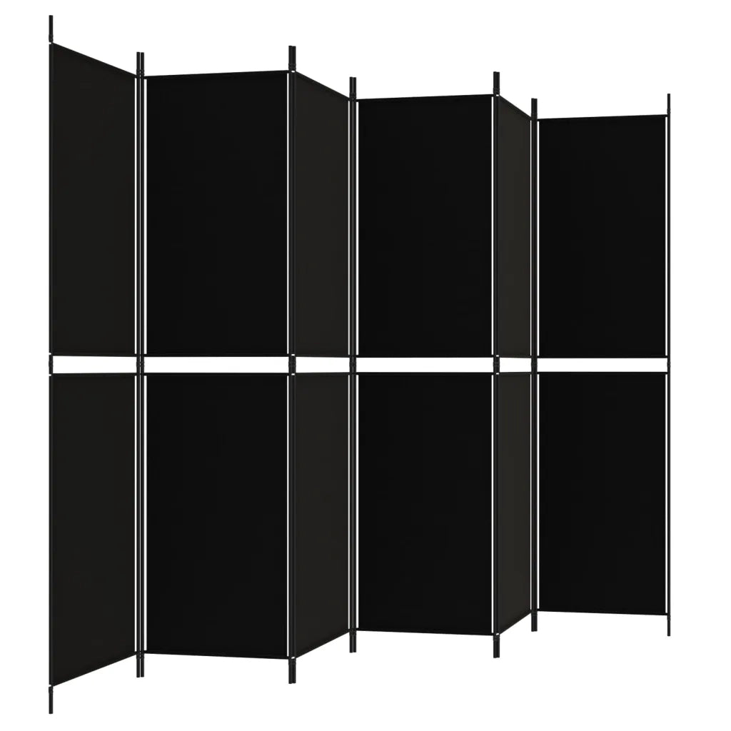 Divisorio a 6 Pannelli Nero 300x200 cm in Tessuto 350241