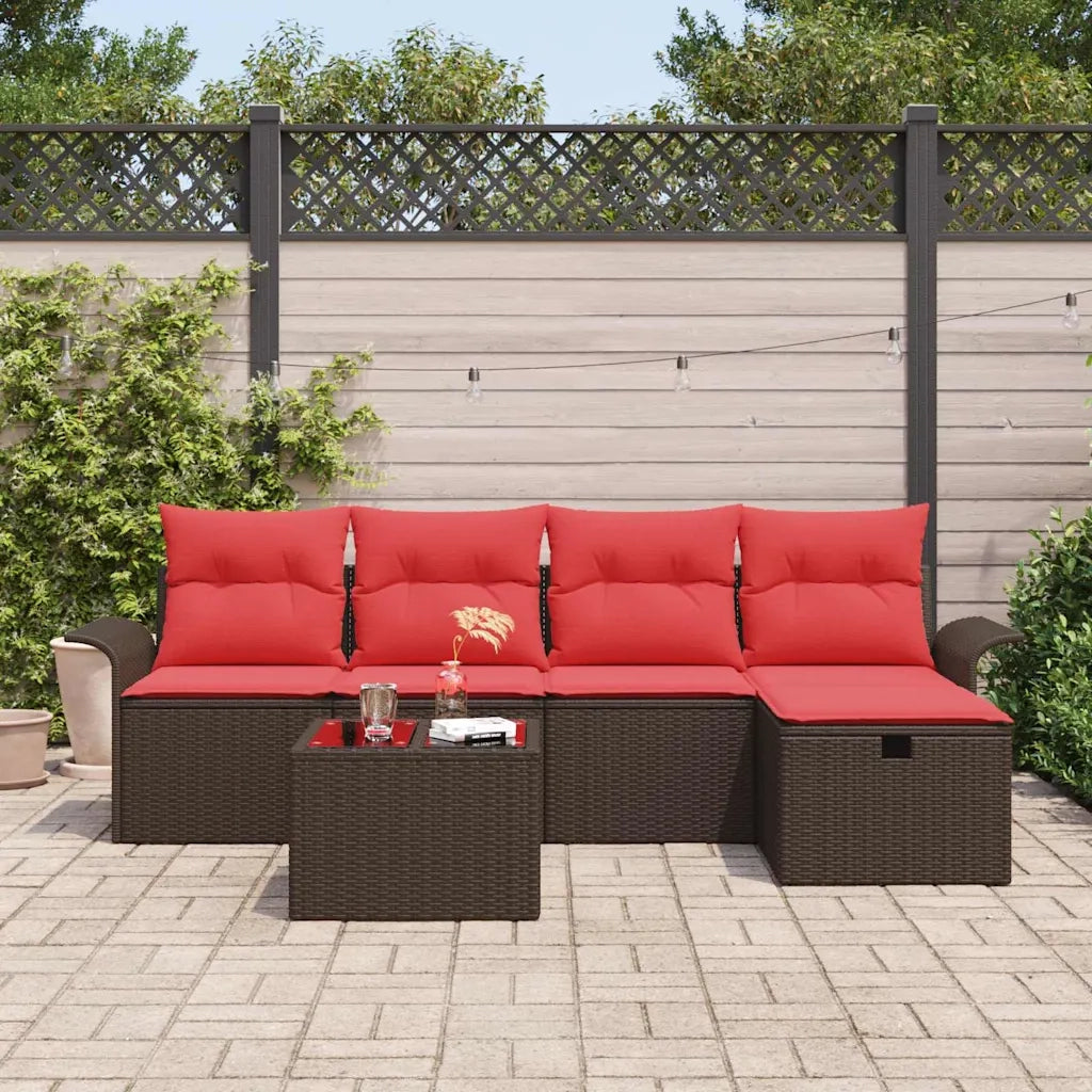 Set Divano da Giardino con cuscino 6 pcs Poly Rattan 3360205