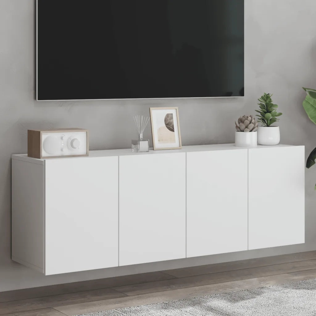 Mobili TV a Parete 2pz | Armadietto TV | Mobile Porta TV Bianchi 60x30x41 cm