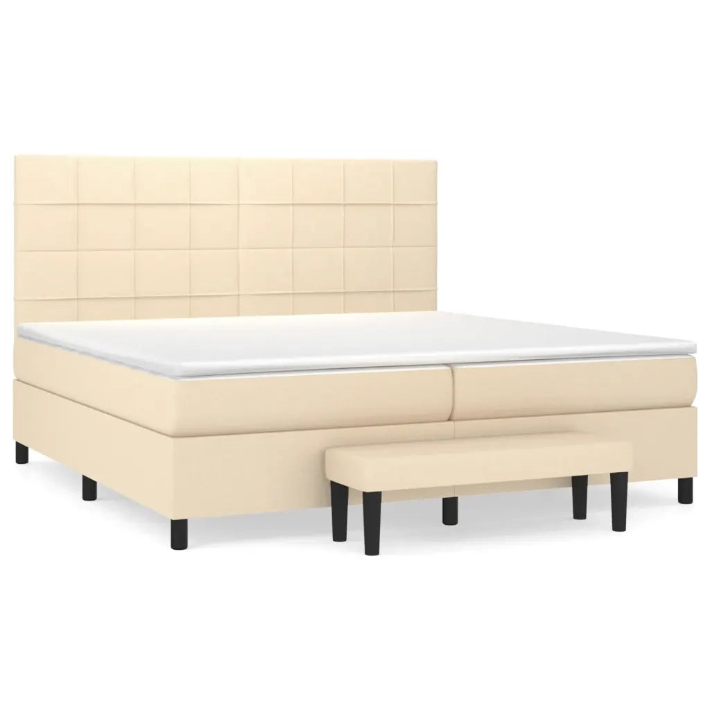 Giroletto a Molle con Materasso Crema 200x200 cm in Tessuto cod mxl 63073