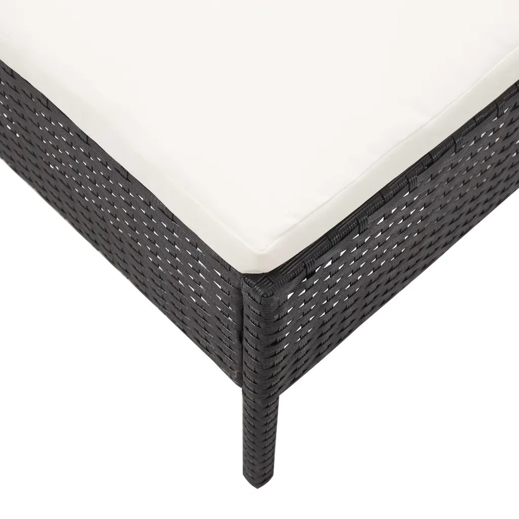 Set Divani da Giardino 5 pz con Cuscini in Polyrattan Nero cod mxl 35317
