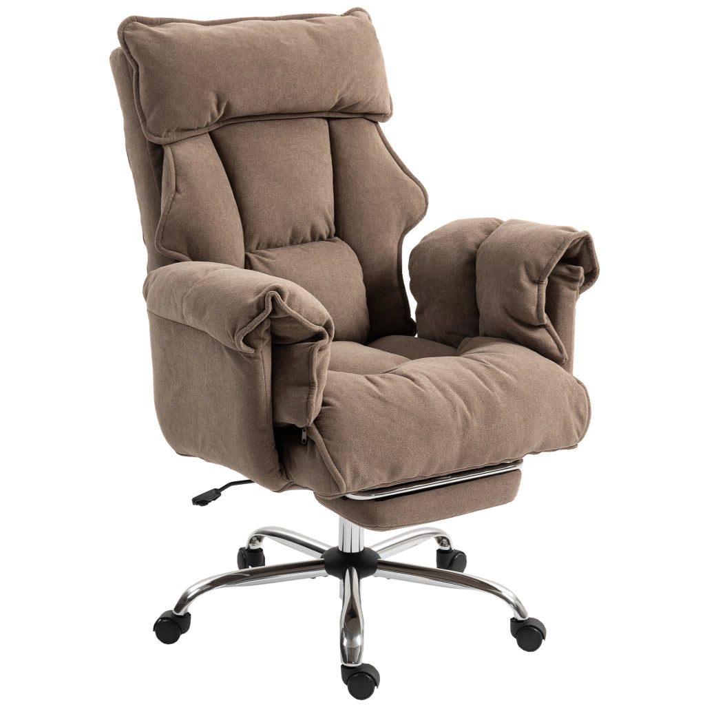 Sedia da Ufficio Ergonomica con Poggiapiedi ¨C Xylo ¨C Tessuto Morbido Beige Chiaro