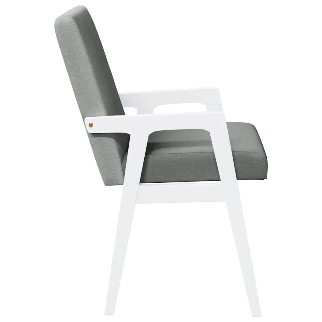 Sedie da Pranzo con Cuscini 2 pz Bianco Legno Massello di Hevea 4102484