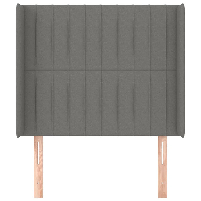 Testiera ad Orecchio Grigio Scuro 83x16x118/128 cm in Tessuto