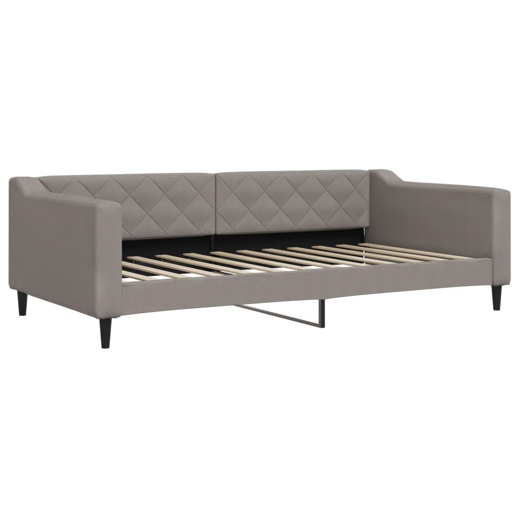 Divano Letto Estraibile con Cassetti Tortora 100x200 cm Tessuto
