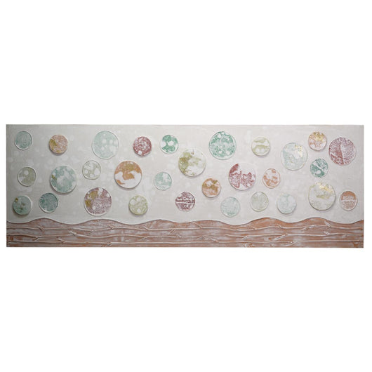 Quadro dipinto sfere cm 50x150x3