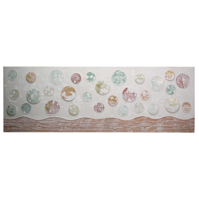 Quadro dipinto sfere cm 50x150x3