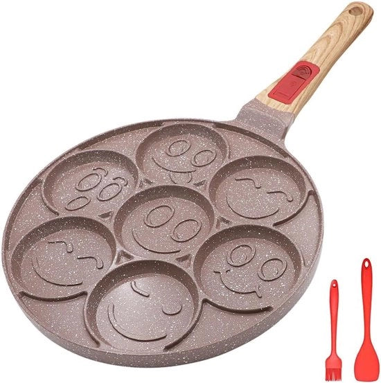 Pannetto per pancake in ceramica - induzione - antiaderente - [colore: marrone]