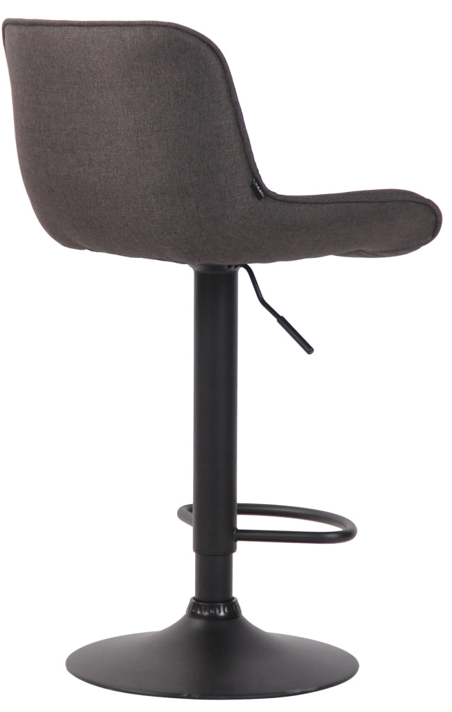 Sgabello Lentini in tessuto con poggiapiedi grigio scuro,nero