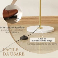 Lampada da Terra Moderna con Luce Dimmerabile con Interruttore a Pedale e 3 Luminosità, Oro