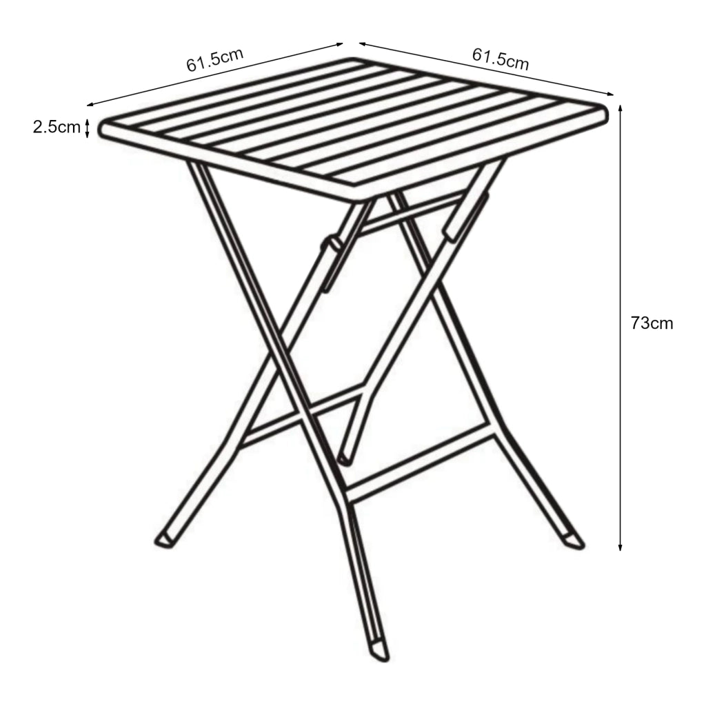 Tavolo da campeggio pieghevole 62 x 62 x 73 cm effetto legno marrone scuro 03_0010999