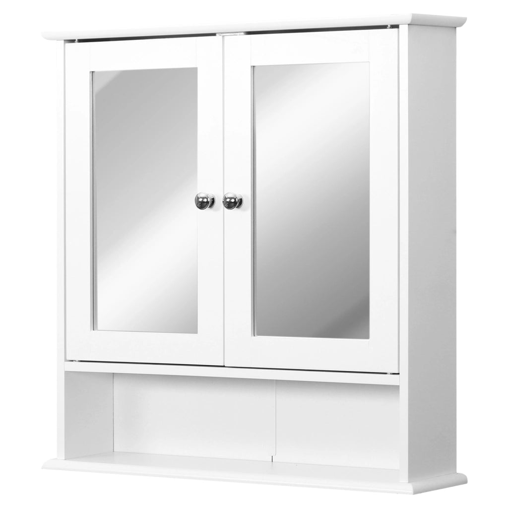 Armadietto da Bagno con Specchio ¨C zephmum ¨C Bianco 56x13x58cm