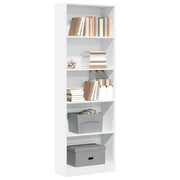 Libreria-Scaffale per Libri-Mobile di Stoccaggio Bianca 60x24x176 cm in Legno Massello