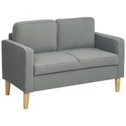 Divano a Due Posti Contenitore con Gambe in Legno Massiccio, 117 x 63 x 79 cm, Grigio Chiaro