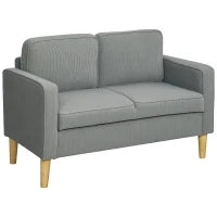 Divano a Due Posti Contenitore con Gambe in Legno Massiccio, 117 x 63 x 79 cm, Grigio Chiaro