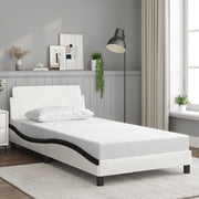 Giroletto-Struttura Letto Dover Nero e Bianco 100x200 cm in Similpelle 286018