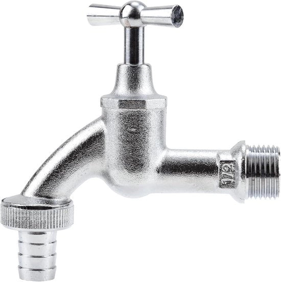 Esterno - con connessione a vite per tubi - Cromato - 1/2'' - Metallo - Argento