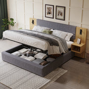 Letto contenitore 160x200 cm con USB, luce e 2 comodini