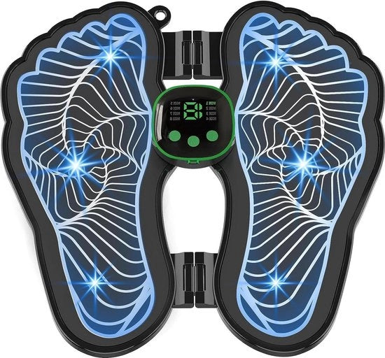 Apparecchio di massaggio elettrico dei piedi - Macchina di massaggio EMS dei piedi - Mat di massaggio dei piedi portatile USB - Migliora la circolazione sanguigna - 8 modalità - 19 livelli Apparecchio di massaggio dei piedi