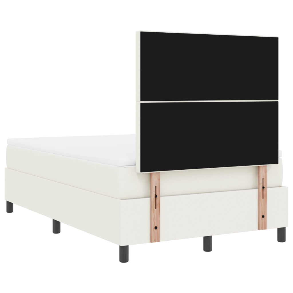 Letto a Rete con Materasso Panna Piccolo Doppio Tessuto Corduroy