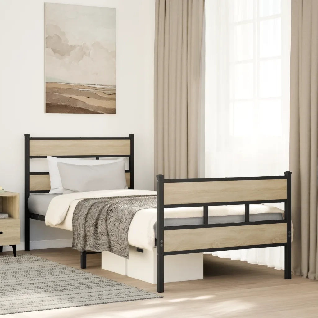 Giroletto senza Materaso in Metallo Rovere Sonoma 75x190 cm 4017110