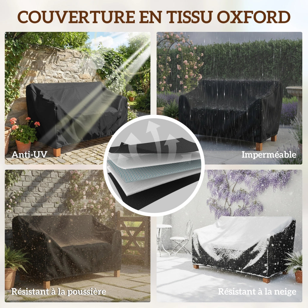 Panchina da Giardino 2 Posti ¨C zephmum ¨C Legno Marrone Chiaro con Cuscini