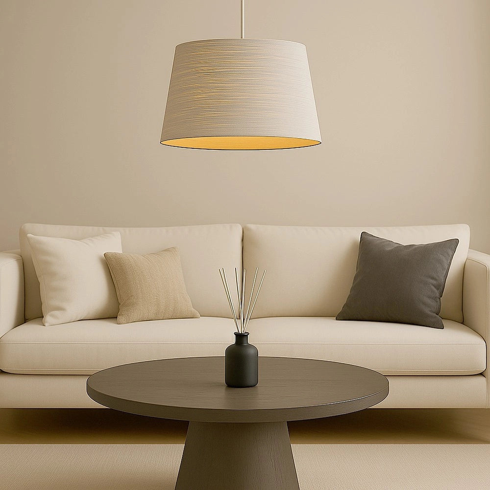 Trade Shop - Lampadario Minimal A Sospensione In Metallo Opaco Con Interno Ramato Attacco E27 Ip20 A73 - Bianco