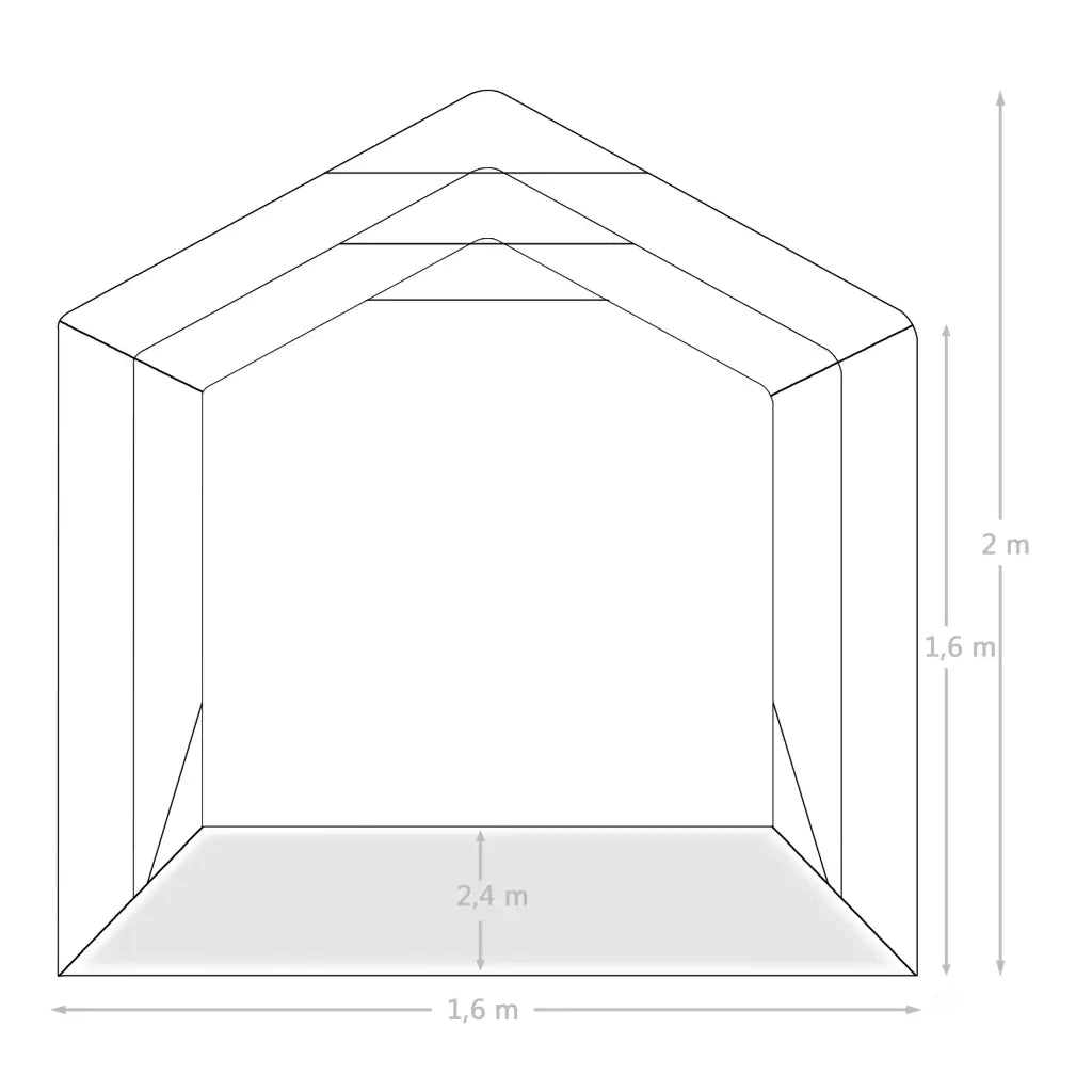 Tenda Garage in PVC 1,6x2,4 m Verde 3056430