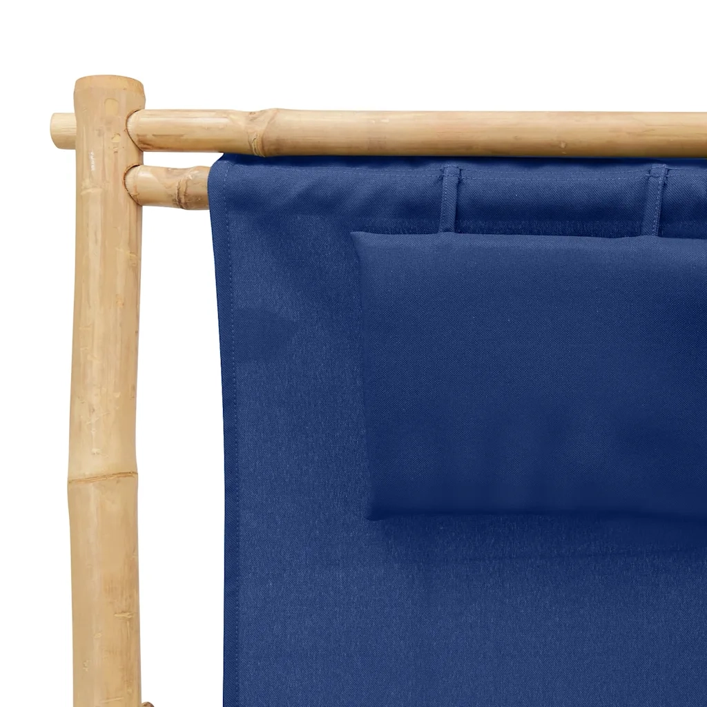 Sedia a Sdraio in BambÃ¹ e Tela Blu Marino cod mxl 16975